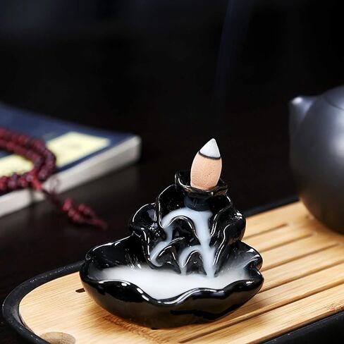 مبخرة من السيراميك بتدفق عكسي، حامل بخور شلال، مبخرة سيراميك ابداعية مصنوعة يدويا لتدفق عكسي للمنزل والمقهى وديكور غرفة اليوجا in Kuwait