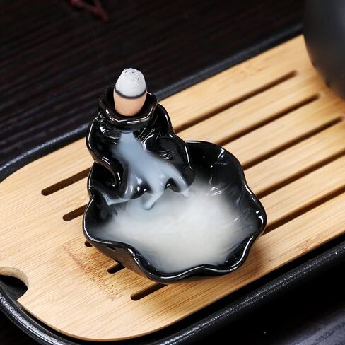 مبخرة من السيراميك بتدفق عكسي، حامل بخور شلال، مبخرة سيراميك ابداعية مصنوعة يدويا لتدفق عكسي للمنزل والمقهى وديكور غرفة اليوجا in Kuwait