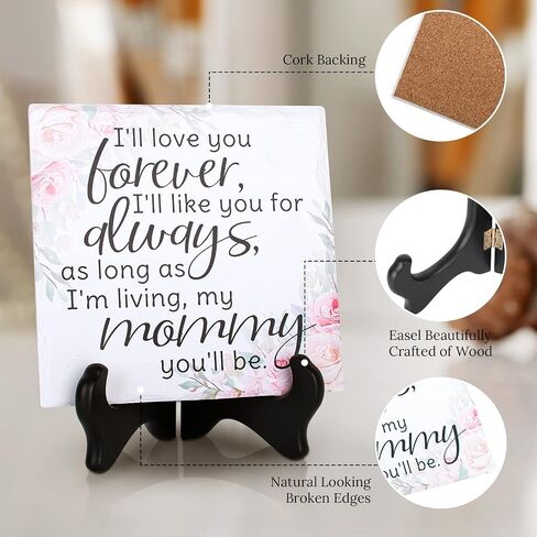 AEUEFUEA Christmas Gifts Set for Mom - Birthday Gift Basket Boxes for Mom From Daughter or Son, Includes Decorative Tile, Wind-up Music Box, Bamboo Lid Glass for Her Who Have Everything 2023 Xmas in Saudi Arabia
