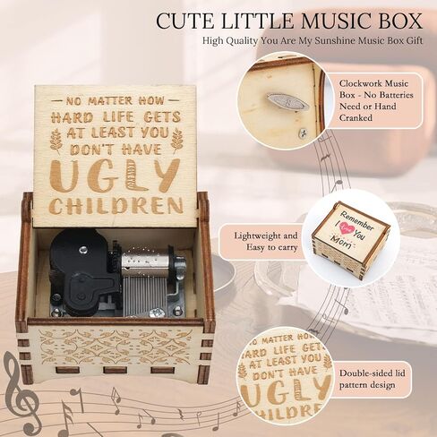 AEUEFUEA Christmas Gifts Set for Mom - Birthday Gift Basket Boxes for Mom From Daughter or Son, Includes Decorative Tile, Wind-up Music Box, Bamboo Lid Glass for Her Who Have Everything 2023 Xmas in Saudi Arabia