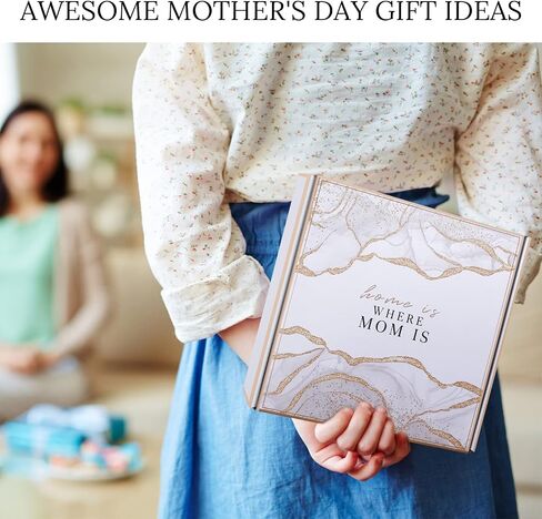 AEUEFUEA Christmas Gifts Set for Mom - Birthday Gift Basket Boxes for Mom From Daughter or Son, Includes Decorative Tile, Wind-up Music Box, Bamboo Lid Glass for Her Who Have Everything 2023 Xmas in Saudi Arabia