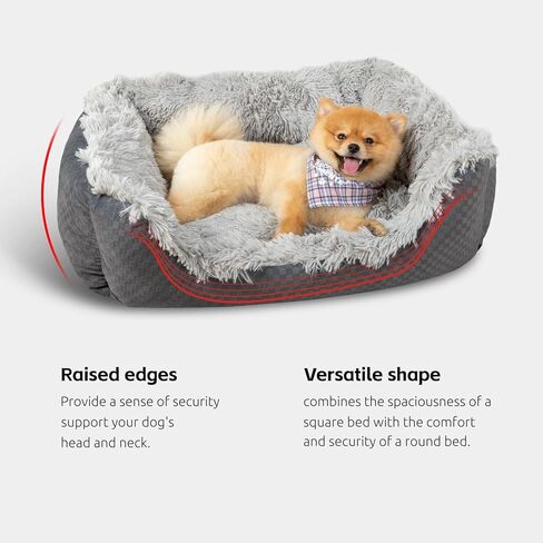 Large Dog Beds for Medium Small Dogs, Orthopedic Dog Sofa Bed Soft Calming Puppy Dog Bed, Durable Washable Puppy Bed Medium Large Dog Bed Square, Comfortable Puppy Dog Bed in Kuwait