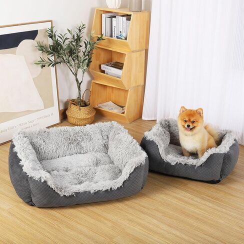 Large Dog Beds for Medium Small Dogs, Orthopedic Dog Sofa Bed Soft Calming Puppy Dog Bed, Durable Washable Puppy Bed Medium Large Dog Bed Square, Comfortable Puppy Dog Bed in Kuwait