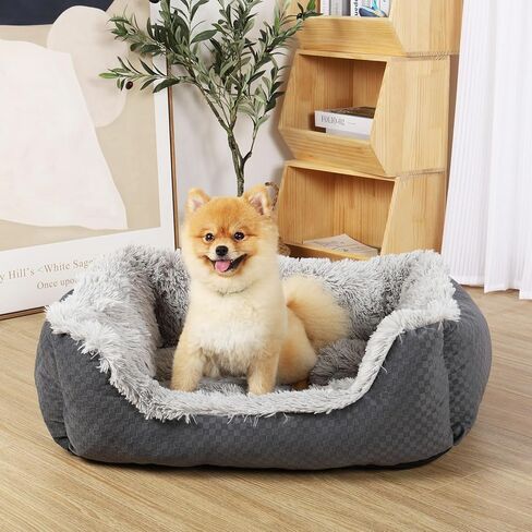 Large Dog Beds for Medium Small Dogs, Orthopedic Dog Sofa Bed Soft Calming Puppy Dog Bed, Durable Washable Puppy Bed Medium Large Dog Bed Square, Comfortable Puppy Dog Bed in Kuwait