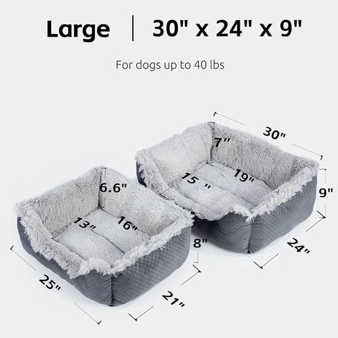 Large Dog Beds for Medium Small Dogs, Orthopedic Dog Sofa Bed Soft Calming Puppy Dog Bed, Durable Washable Puppy Bed Medium Large Dog Bed Square, Comfortable Puppy Dog Bed in Kuwait