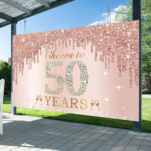 Large Cheers to 21 Years Birthday Decorations for Women, Pink Rose Gold Happy 21st Birthday Banner Backdrop Party Supplies, 21 Year Old Birthday Poster Background Sign Decor in Saudi Arabia