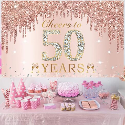Large Cheers to 21 Years Birthday Decorations for Women, Pink Rose Gold Happy 21st Birthday Banner Backdrop Party Supplies, 21 Year Old Birthday Poster Background Sign Decor in Saudi Arabia