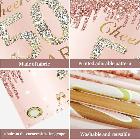 Large Cheers to 21 Years Birthday Decorations for Women, Pink Rose Gold Happy 21st Birthday Banner Backdrop Party Supplies, 21 Year Old Birthday Poster Background Sign Decor in Saudi Arabia