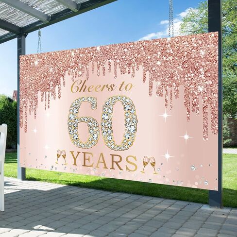 Large Cheers to 21 Years Birthday Decorations for Women, Pink Rose Gold Happy 21st Birthday Banner Backdrop Party Supplies, 21 Year Old Birthday Poster Background Sign Decor in Saudi Arabia