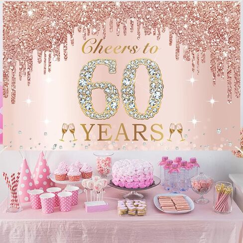 Large Cheers to 21 Years Birthday Decorations for Women, Pink Rose Gold Happy 21st Birthday Banner Backdrop Party Supplies, 21 Year Old Birthday Poster Background Sign Decor in Saudi Arabia