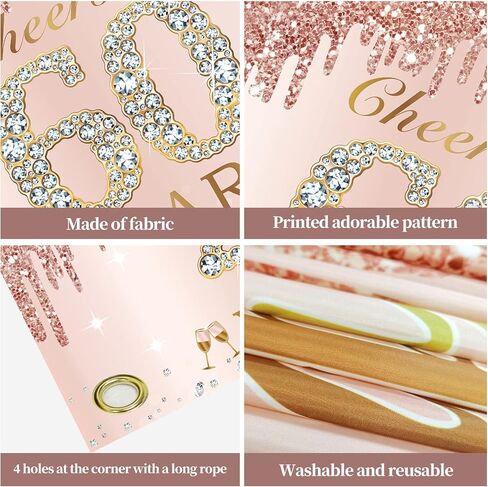 Large Cheers to 21 Years Birthday Decorations for Women, Pink Rose Gold Happy 21st Birthday Banner Backdrop Party Supplies, 21 Year Old Birthday Poster Background Sign Decor in Saudi Arabia