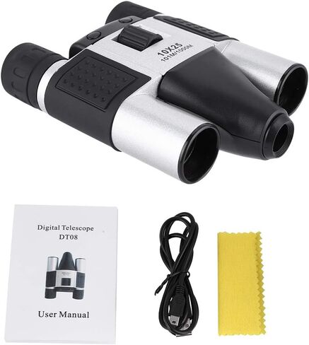 DT08 10X25 Binoculars Digital Camera Telescope for Outdoor Sport DVR Video Record - Lightweight and Compact Binoculars with 10-25x Zoom and Multiple Functions in Kuwait