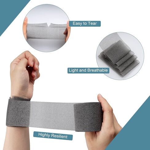 غلاف Cosywell المسبق للشريط الرياضي، 3 قطع من الإسفنج الأسود للرياضة، مريح للكاحل والمعصم واليدين والركبتين (2.4 بوصة × 22 ياردة) in Kuwait