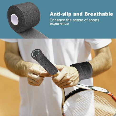 غلاف Cosywell المسبق للشريط الرياضي، 3 قطع من الإسفنج الأسود للرياضة، مريح للكاحل والمعصم واليدين والركبتين (2.4 بوصة × 22 ياردة) in Kuwait