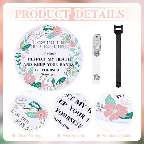 PLIGREAT 2 Pack No Touching Car Seat Sign, Flowers Pattern No Kissing Stroller Tag with Hanging Straps and Clip, No Touching Baby Sign for Newborn Girl Boy in Saudi Arabia