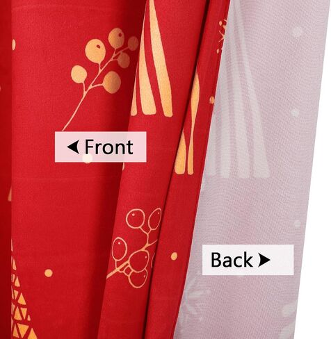 ستائر CAROMIO Christmas Kitchen Valance للنوافذ، ستائر قصيرة مخملية، ستائر مقهى لتزيين عيد الميلاد، ستارة تعتيم الغرفة معزولة حراريًا (أحمر، 52 بوصة عرض × 15 بوصة طول، مجموعة من 1) in Kuwait