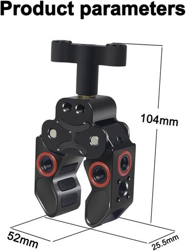 مشبك فائق، حامل مشبك للكاميرا مع دبوس تحديد لمعيار ARRI، 1/4"-20 و3/8"-16 ملحقات مشبك قوية متعددة الاستخدامات متوافقة مع Gopro/الشاشة/أضواء LED/الفلاش/الميكروفون in Kuwait