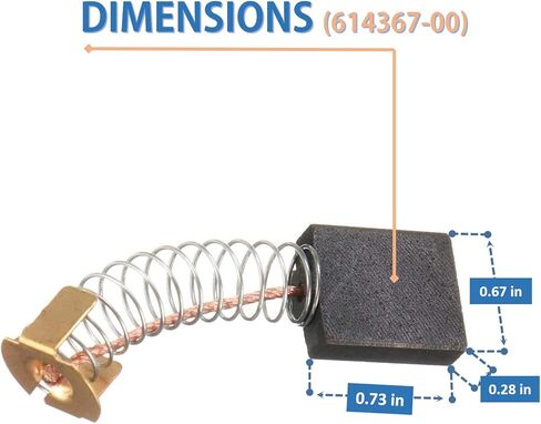 فُرش كربونية بديلة موثوقة (4 قطع)، 614367-00 من توولسكو DW713/DW715/DW716 ميتر المنشار، يستبدل أيضًا 5140024-30 in Kuwait