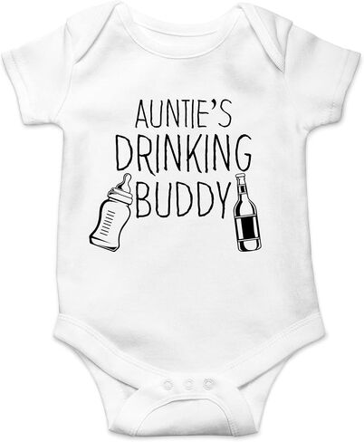 AW Fashions Auntie's Drinking Buddy - لدي أفضل عمة في العالم - بدلة أطفال لطيفة من قطعة واحدة in Saudi Arabia