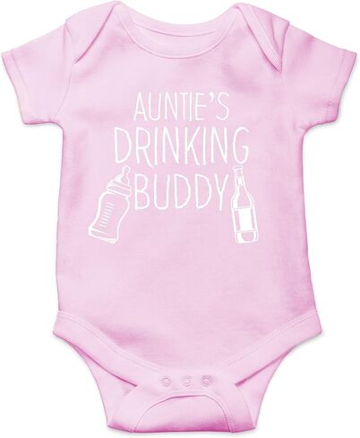 AW Fashions Auntie's Drinking Buddy - لدي أفضل عمة في العالم - بدلة أطفال لطيفة من قطعة واحدة in Saudi Arabia