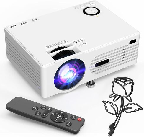 8500Lumens Portable Projector for Home Theater Entertainment, Full HD 1080P Supported Mini Projector HDMI AV USB TV Stick Supported in Kuwait