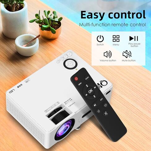 8500Lumens Portable Projector for Home Theater Entertainment, Full HD 1080P Supported Mini Projector HDMI AV USB TV Stick Supported in Kuwait