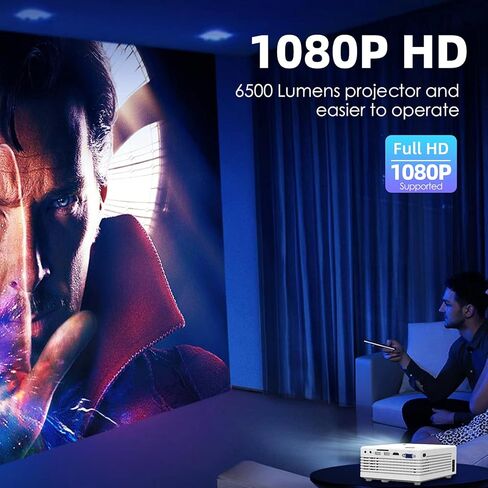 8500Lumens Portable Projector for Home Theater Entertainment, Full HD 1080P Supported Mini Projector HDMI AV USB TV Stick Supported in Kuwait