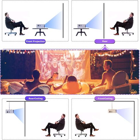 8500Lumens Portable Projector for Home Theater Entertainment, Full HD 1080P Supported Mini Projector HDMI AV USB TV Stick Supported in Kuwait