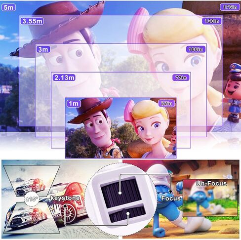 8500Lumens Portable Projector for Home Theater Entertainment, Full HD 1080P Supported Mini Projector HDMI AV USB TV Stick Supported in Kuwait