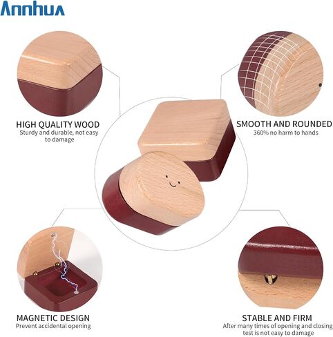 Annhua Tooth Fairy Box Tooth Keepsake Holder with Magnetic Closure, Wooden Baby Tooth Box Storing Shed Milk Teeth, Fetal Hair and Umbilical Cord for Baby and Kids in Saudi Arabia