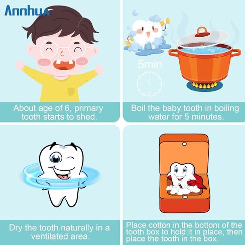 Annhua Tooth Fairy Box Tooth Keepsake Holder with Magnetic Closure, Wooden Baby Tooth Box Storing Shed Milk Teeth, Fetal Hair and Umbilical Cord for Baby and Kids in Saudi Arabia