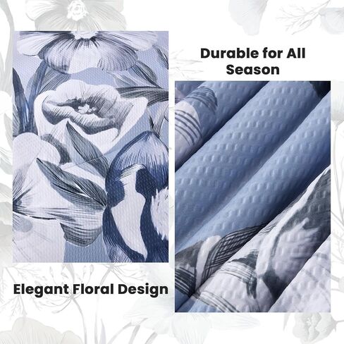 Luxudecor Floral Comforter Set Twin Size 5 Piece, Purple Flower Bed in a Bag, Elegant Floral Comforter with Sheet Set, Soft Microfiber Bedding Set for All Season (Purple, 68"x86") in Saudi Arabia