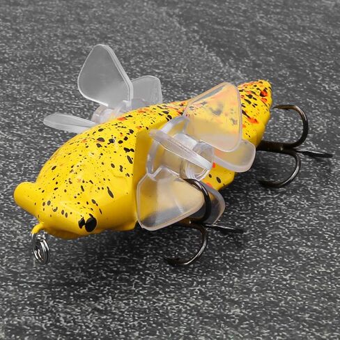 VBESTLIFE Fishing Lures, 7.5cm Bionic Cicada Shape with Rotating Spins Propeller Treble Hook in Saudi Arabia