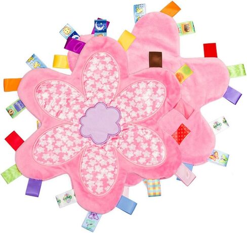 بطانية أمان ملونة للفتيات الصغيرات تذكار للأطفال حديثي الولادة على شكل زهرة لعبة بطانية ناعمة - وردي in Kuwait