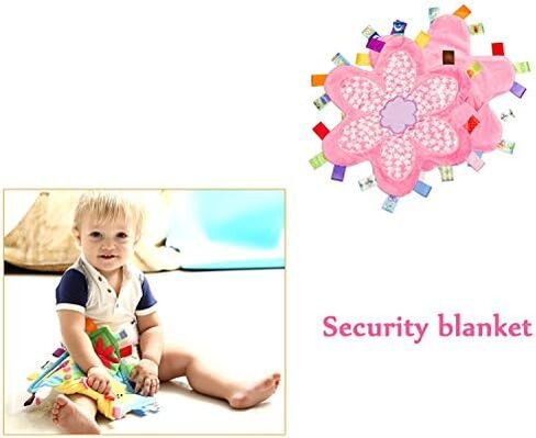 بطانية أمان ملونة للفتيات الصغيرات تذكار للأطفال حديثي الولادة على شكل زهرة لعبة بطانية ناعمة - وردي in Kuwait