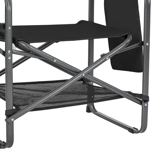 KingCamp Padded Outdoor Folding Director Chair with Side Table, Integrated Cupholder, and Pockets for Camping, Sporting Events, and Picnics, Black in Saudi Arabia