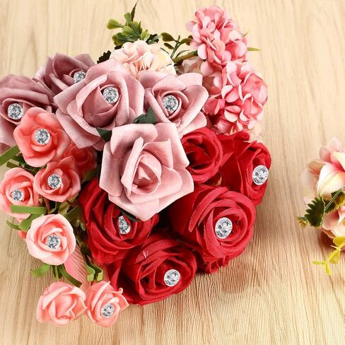 Bride Flower Bouquet Holder Wedding Bridal Bouquet Holder Foam Floral Handle Bouquet Holder Large for Bride Faux Flowers, Handheld Flowers Decoration with 50 Pieces Flower Bouquet Pins in Kuwait