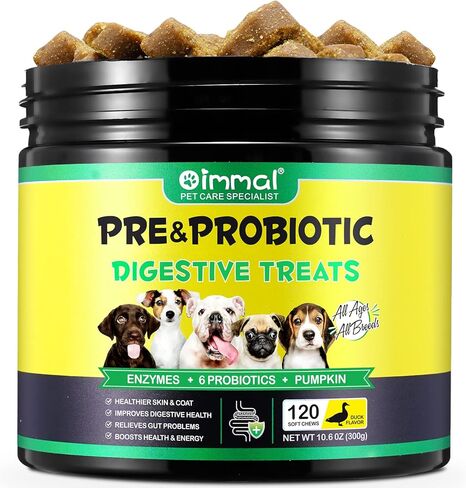Dog Probiotics Chews, 120 Count Soft Probiotics Chews for Dogs, Support Immune, Healthier Skin & Coat, Allergy Itch Relief, Reduce Diarrhea, Improves Digestive Health, Relieves Gut, Boosts Energy in Kuwait
