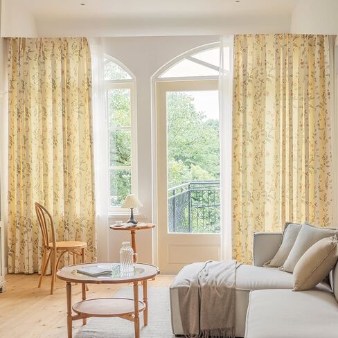 SUOUO Green Leaves Chenille Curtains for Living Room Botanical Pattern Room Darkening Window Drapes Set for Bedroom Dining 2 Panels 84 Inches Long in Saudi Arabia
