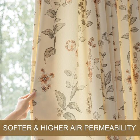 SUOUO Green Leaves Chenille Curtains for Living Room Botanical Pattern Room Darkening Window Drapes Set for Bedroom Dining 2 Panels 84 Inches Long in Saudi Arabia
