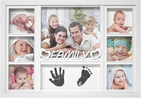 MICKYU Baby Hand and Footprint Kit, Newborn Keepsake Picture Frame, Family Picture Frame, Personalized Baby Gifts, Nursery Decor, Baby Shower Gifts for Girls Boys in Kuwait