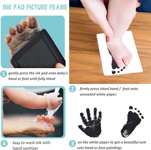 MICKYU Baby Hand and Footprint Kit, Newborn Keepsake Picture Frame, Family Picture Frame, Personalized Baby Gifts, Nursery Decor, Baby Shower Gifts for Girls Boys in Kuwait