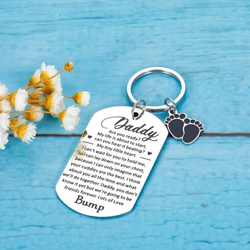 New Dad Gifts from Baby Expectant Dad Gifts for Dad Men Husband Dad To Be Keychain Gift for Gifts for Expecting Dad New Dad Christmas Pregnancy Announcement First Baby Gift for Men from Wife in Saudi Arabia