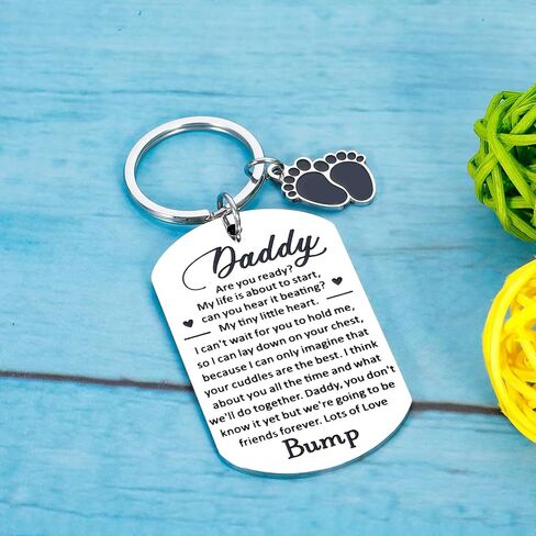 New Dad Gifts from Baby Expectant Dad Gifts for Dad Men Husband Dad To Be Keychain Gift for Gifts for Expecting Dad New Dad Christmas Pregnancy Announcement First Baby Gift for Men from Wife in Saudi Arabia