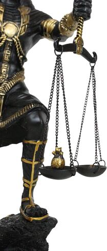 Ebros Ancient Egyptian God Anubis with Scales of Justice Statue Gods of The Dead and Afterlife Weighing The Heart Against Ostrich Feather Figurine 10" Tall (Black and Gold) in Saudi Arabia