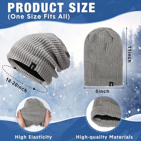 Zhanmai 12 Pcs Winter Warm Hat and Gloves Set Slouchy Knit Beanie Hat Touch Screen Thermal Gloves Warm Skull Cap for Men Women Ski Hike Outdoor Indoor, Black, Dark Grey, Light Grey, Coffee, Blue and in Saudi Arabia