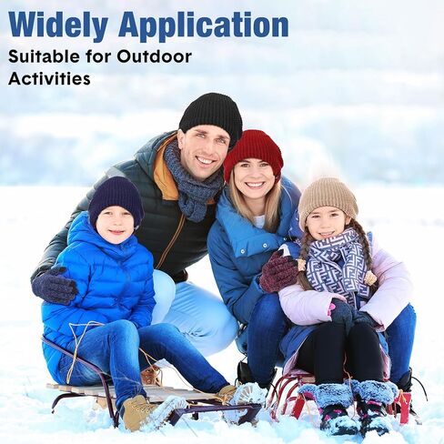 Zhanmai 12 Pcs Winter Warm Hat and Gloves Set Slouchy Knit Beanie Hat Touch Screen Thermal Gloves Warm Skull Cap for Men Women Ski Hike Outdoor Indoor, Black, Dark Grey, Light Grey, Coffee, Blue and in Saudi Arabia