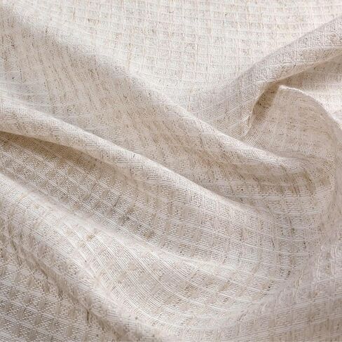 Valea Home Waffle الكتان الستارة للمطبخ ريفي مزرعة نافذة الخام الستار الستائر طول 18 بوصة لغرفة المعيشة الحمام، الطبيعية، 1 لوحة in Kuwait