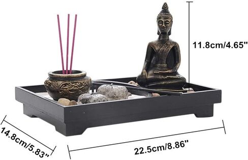 ديكور بوذا الروحي، ديكور حديقة زن لسطح الطاولة مع مبخرة احجار رمال بوذا، مجموعة تمثال تامل سلمي لديكور المنزل، هدية للاسترخاء in Kuwait