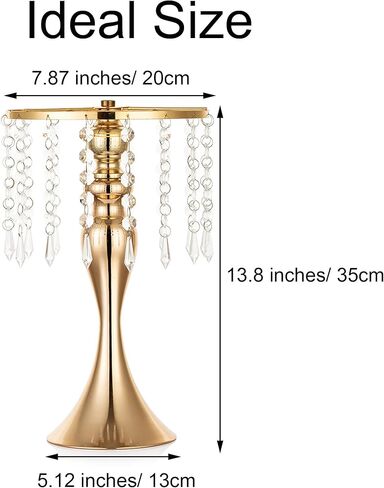 مزهريات ذهبية للقطع المركزية، حامل ترتيب زهور كريستال 10.2 بوصة، قطع مركزية للزفاف للطاولات، حاملات مزهرية معدنية طويلة لحفلات الزفاف، الحدث، الاستقبال، عيد الميلاد، ديكور المنزل، قطعتان in Kuwait